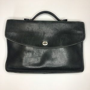 Coach Crossbody Black Leather Laptop Bag Satchel